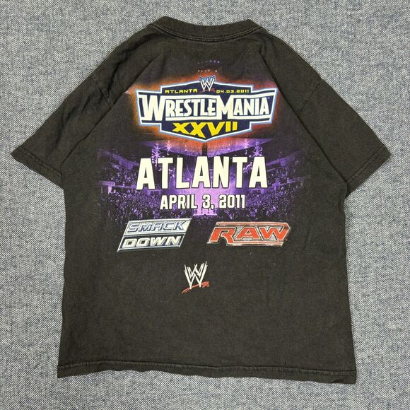 Vintage WWE T Shirt Wrestlemania 2011 John Cena Rey Mysterio Boys Medium 10-12 - Picture 2 of 6